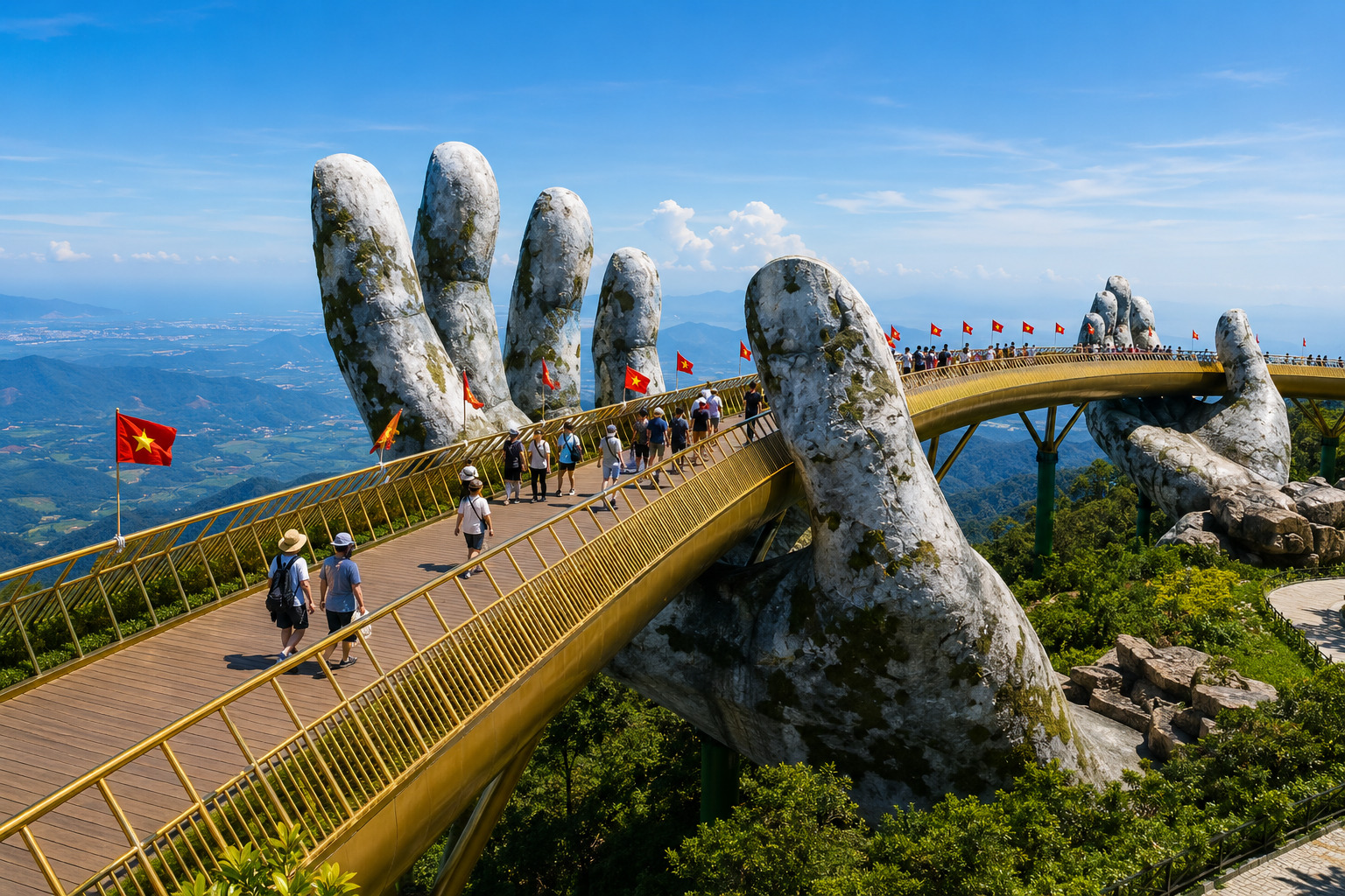 岘港巴拿山黄金佛手桥旅游景点