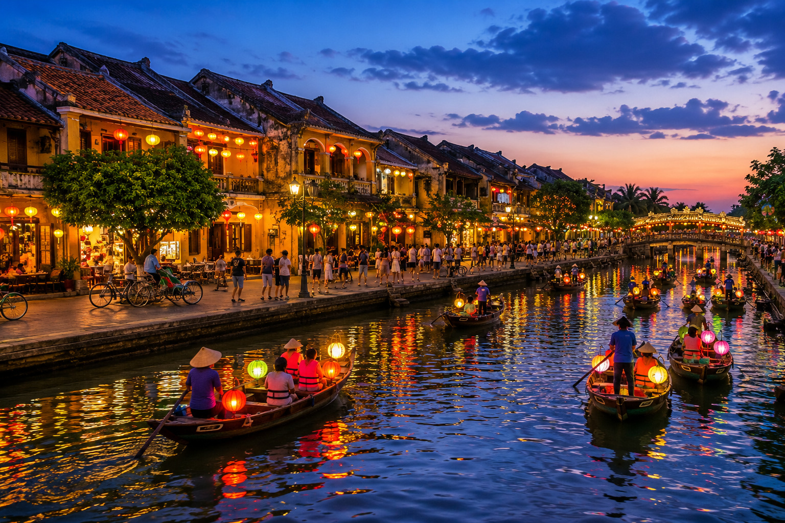 会安古镇灯笼夜景岘港周边景点